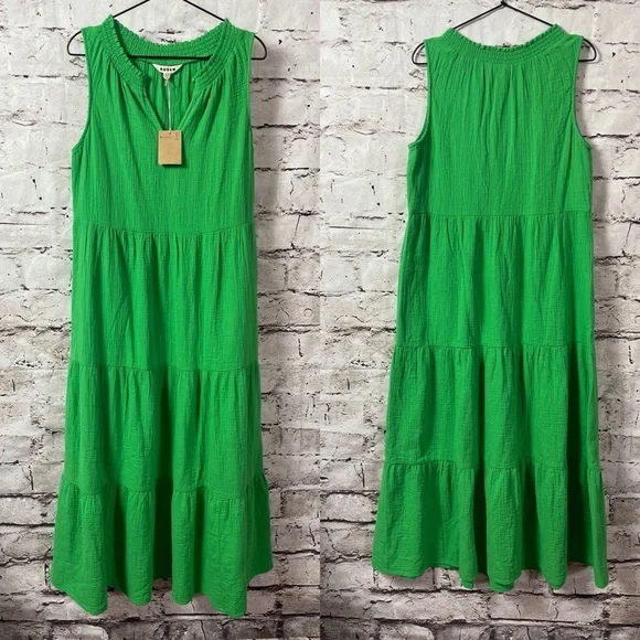 Boden | Dresses | Nwt Boden Sleeveless Tiered Kelly Green Maxi Dress Size 6  | Poshmark